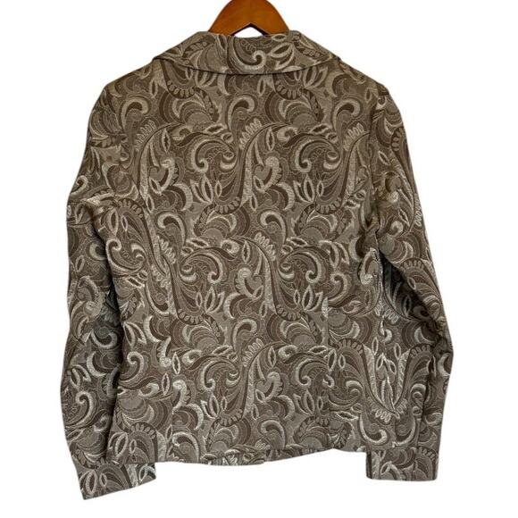 IC By‎ Connie K Collection Blazer Women Small Gold Textured Scroll Jacket Party - Picture 6 of 8